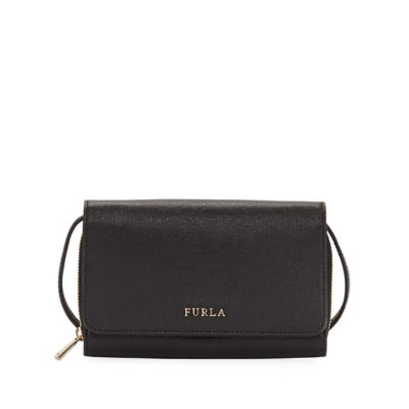 Furla Handbags - Furla saffano leather crossbody zip wallet purse